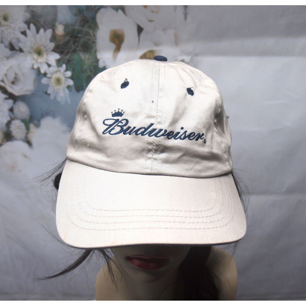 VTG Budweiser Khaki Cap/Hat Embroidered Logo Official Anheuser-Busch 2005 Unisex